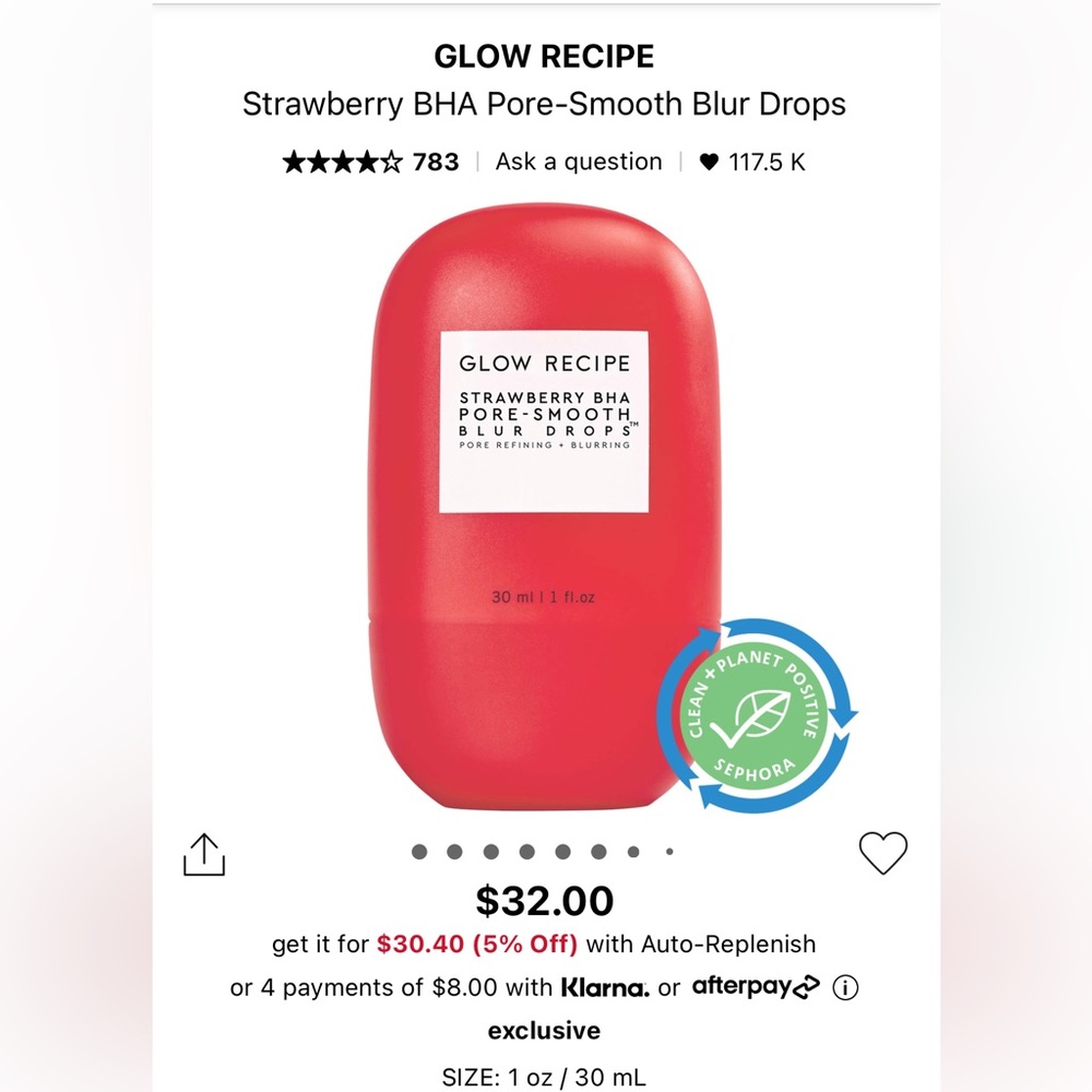 Glow recipe pore-smooth blue drops